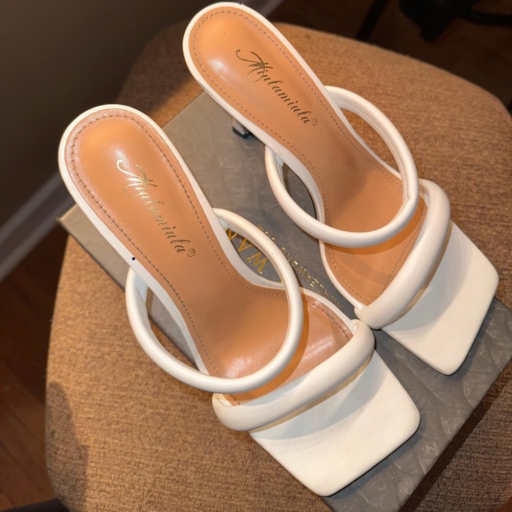 white sandals